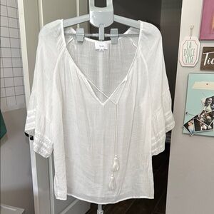 Fyve Textured White Blouse